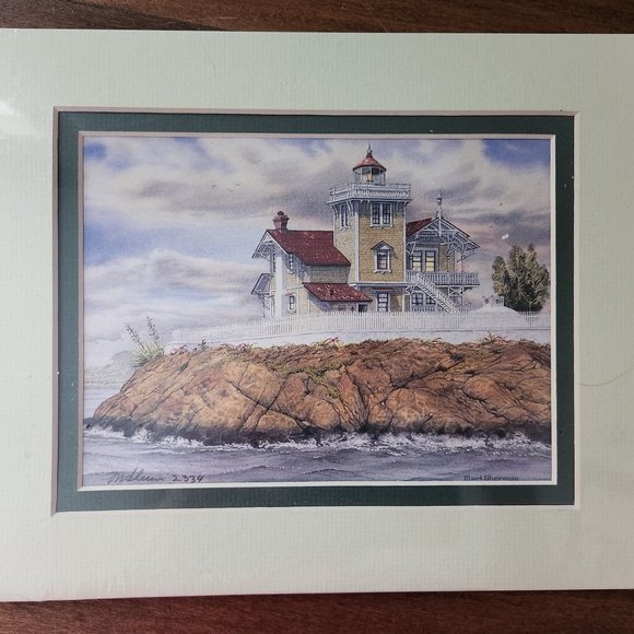East Brother Lighthouse Richmond, CA Signed Print by March Sherman - Picture 1 of 6